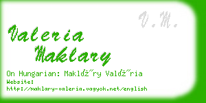 valeria maklary business card